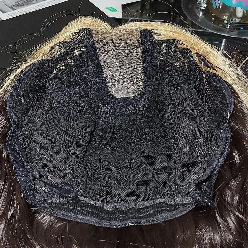 Skin Top Part Wig - Brown/Blonde - Picture 5 of 6